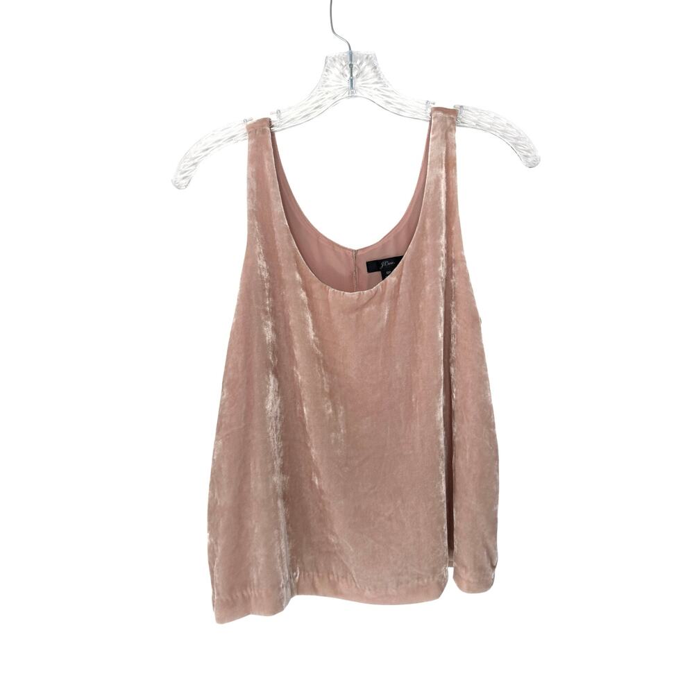 J.Crew Tank Top Pink Sleeveless Velvet Scoop Neck‎ Basic Casual Size 8 Petite